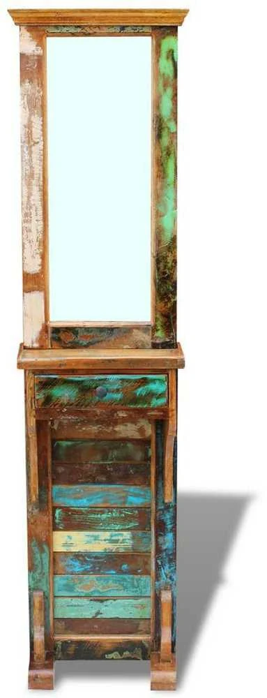 Prieškambario veidrodis, perdirbta mediena, 47x23x180 cm