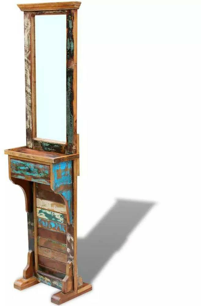Prieškambario veidrodis, perdirbta mediena, 47x23x180 cm