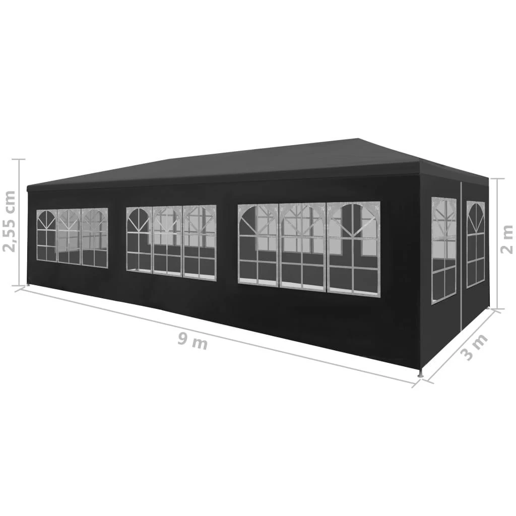 Proginė palapinė, 3x9m, antracito spalvos