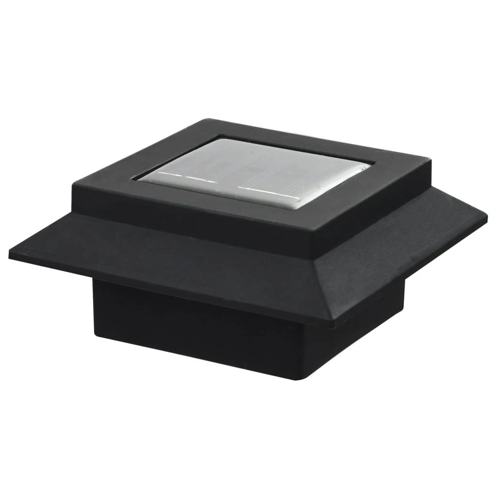 Saul. en. įkr. LED lauko švies., 12vnt., juod. sp., 12cm, kvad.