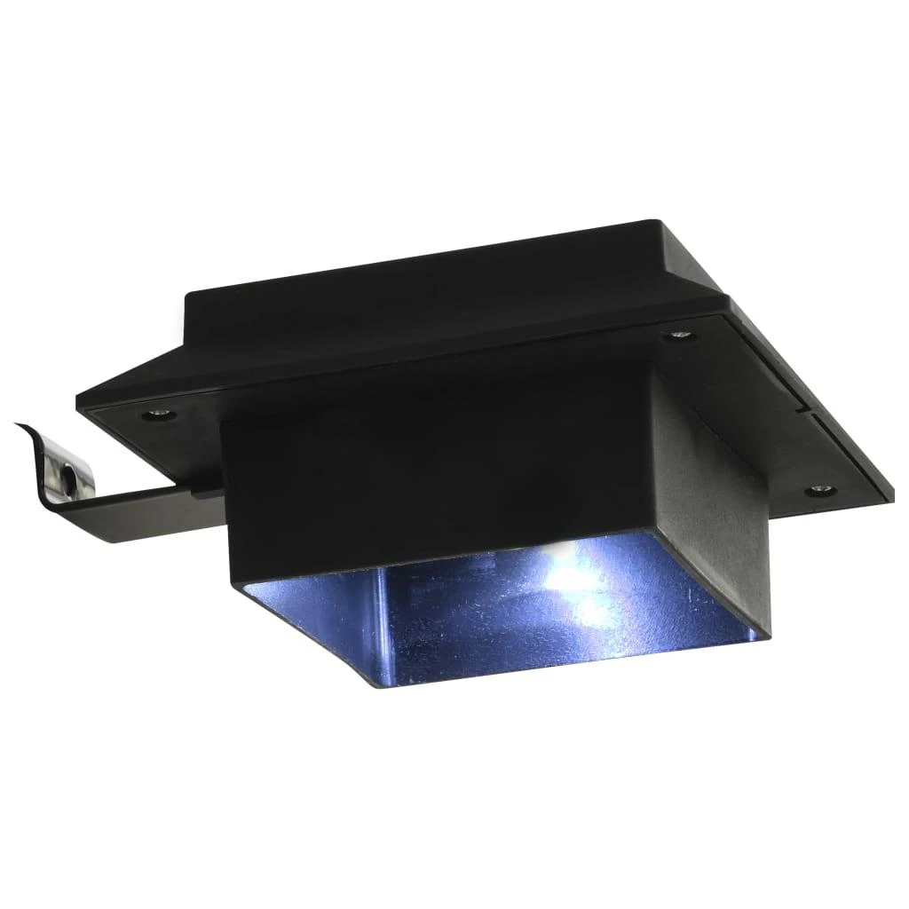 Saul. en. įkr. LED lauko švies., 12vnt., juod. sp., 12cm, kvad.