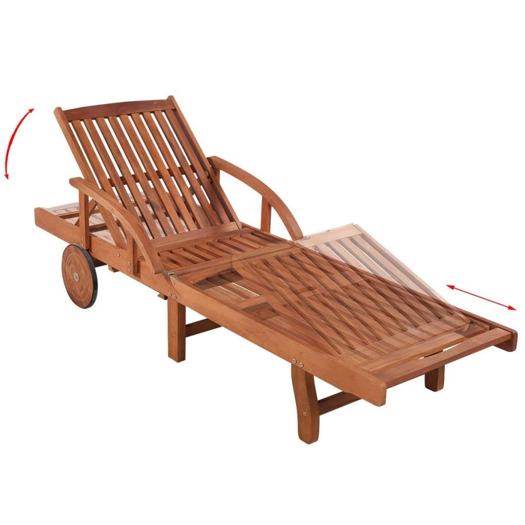 Sofa Saulės gultai, 2 vnt., su staliuku, akacijos mediena