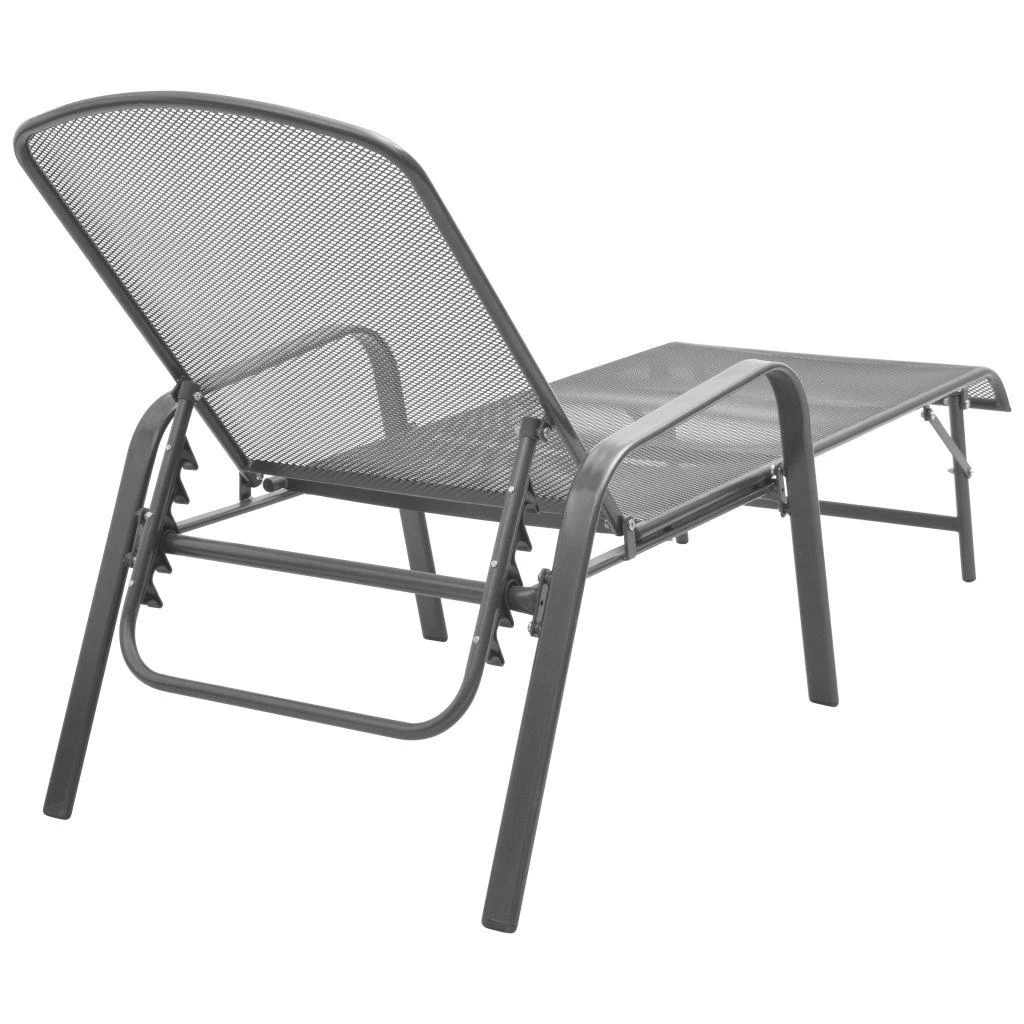 Sofa Saulės gultai, 2 vnt., su stalu, plienas, antracito spalvos