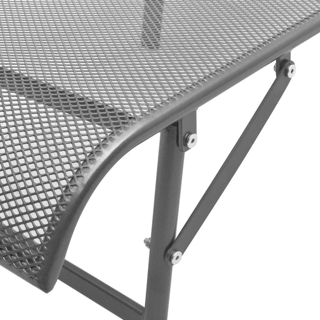 Sofa Saulės gultai, 2 vnt., su stalu, plienas, antracito spalvos