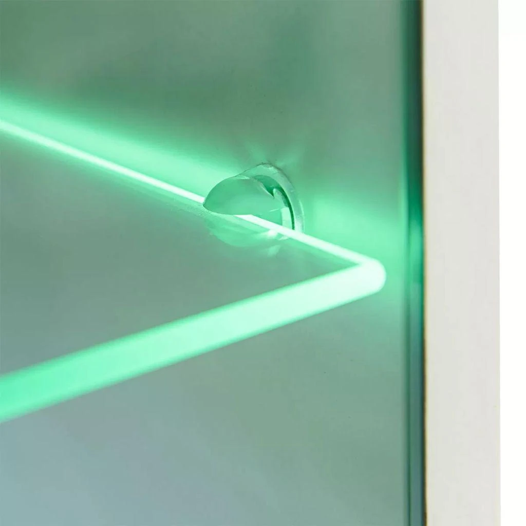 TV staliukas Sieninė televizoriaus spintelė su LED apšvietimu, 5d., juoda