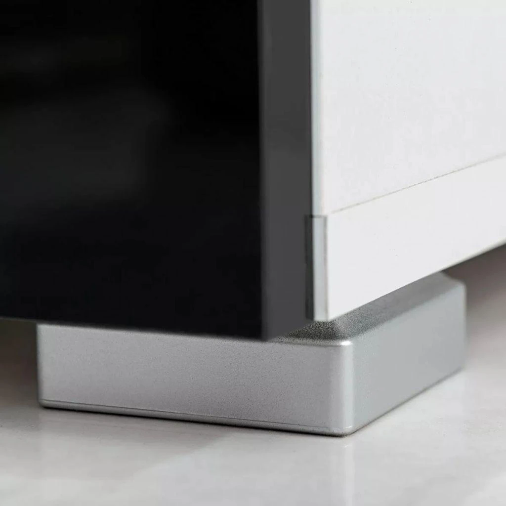 TV staliukas Sieninė televizoriaus spintelė su LED apšvietimu, 5d., juoda