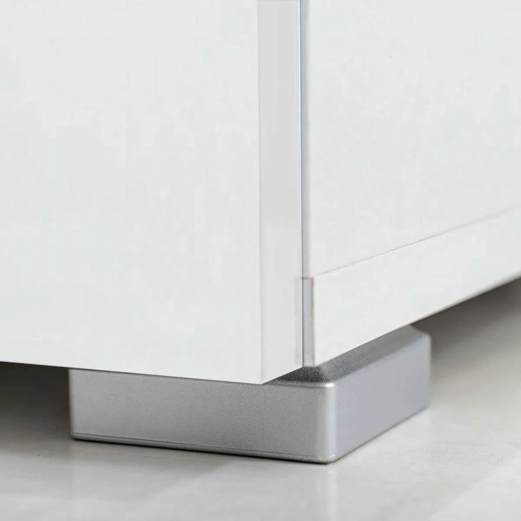 TV staliukas Sieninė televizoriaus spintelė su LED apšvietimu, 5d., balta