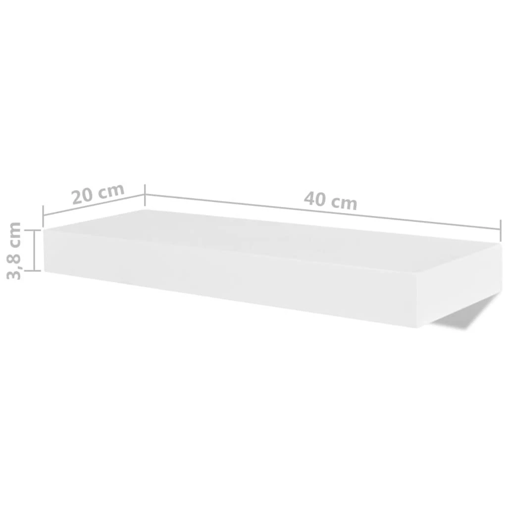Sieninės lentynos, 4vnt., baltos, 40 cm (2x242182)