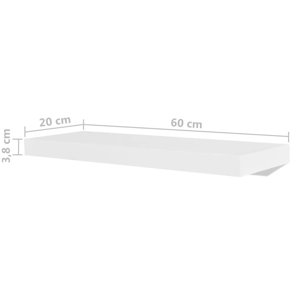 Sieninės lentynos, 4vnt., baltos, 60 cm