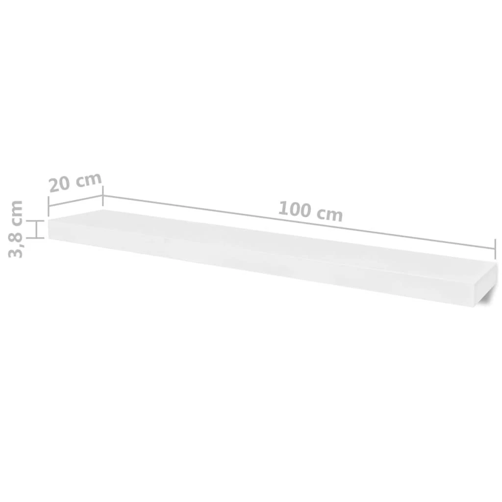 Sieninės lentynos, 4vnt., baltos, 100 cm