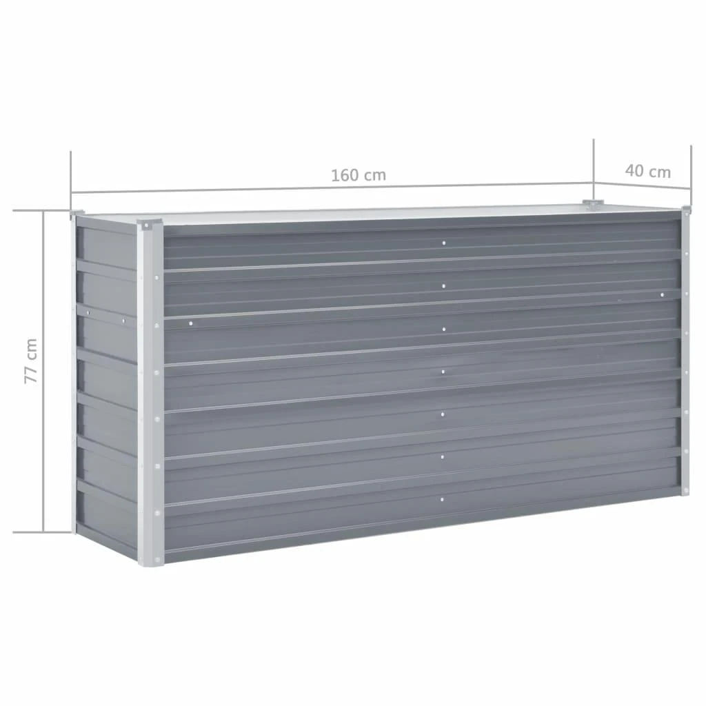 Lovelis, pilkos spalvos, 160x40x77cm, galvanizuotas plienas