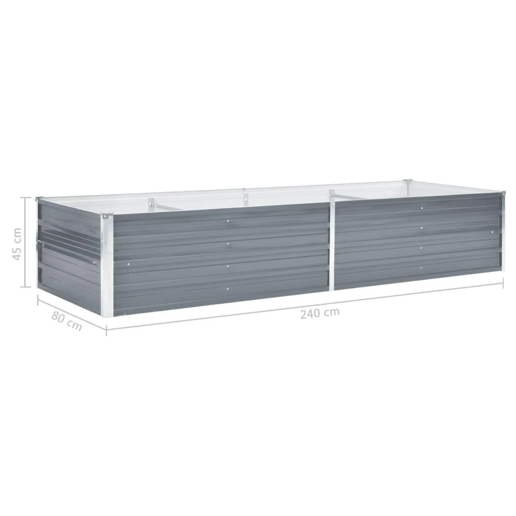 Lovelis, pilkas, galvanizuotas plienas, 240x80x45cm