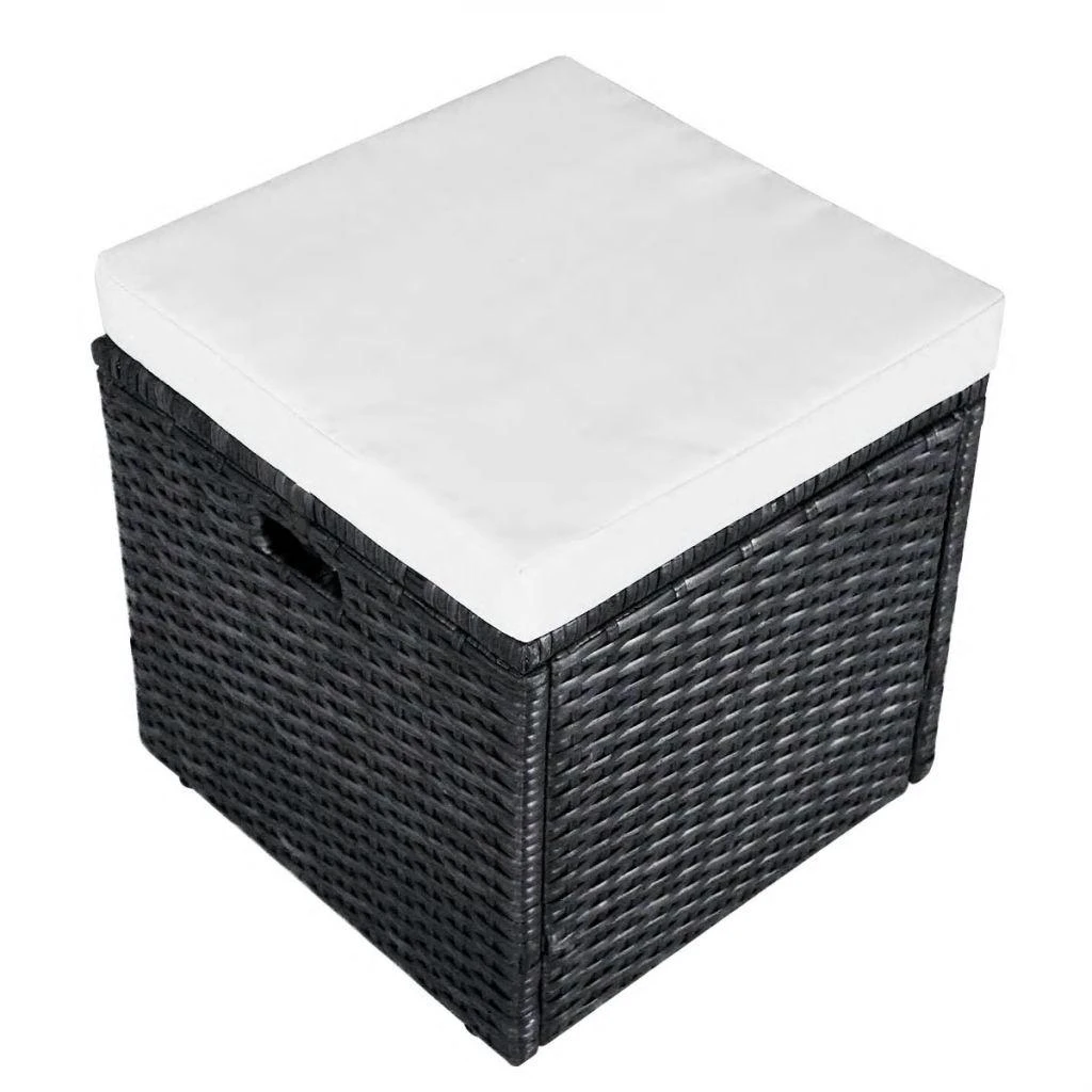 Lauko baldų komplektas Sodo poilsio baldų komplektas su pag., 4d., juod. sp., polir.