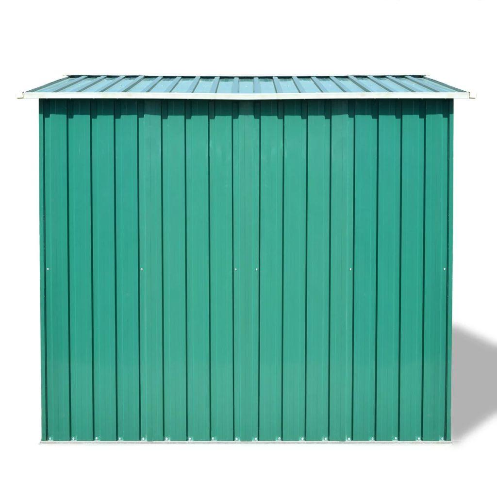 Sodo sandėliukas, žalias, metalas, 257x205x178 cm