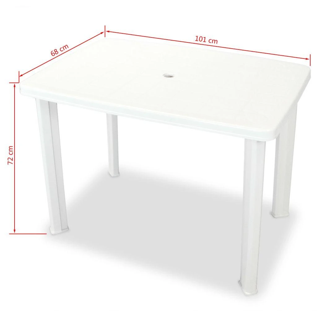 Sodo stalas, baltas, 101x68x72cm, plastikas