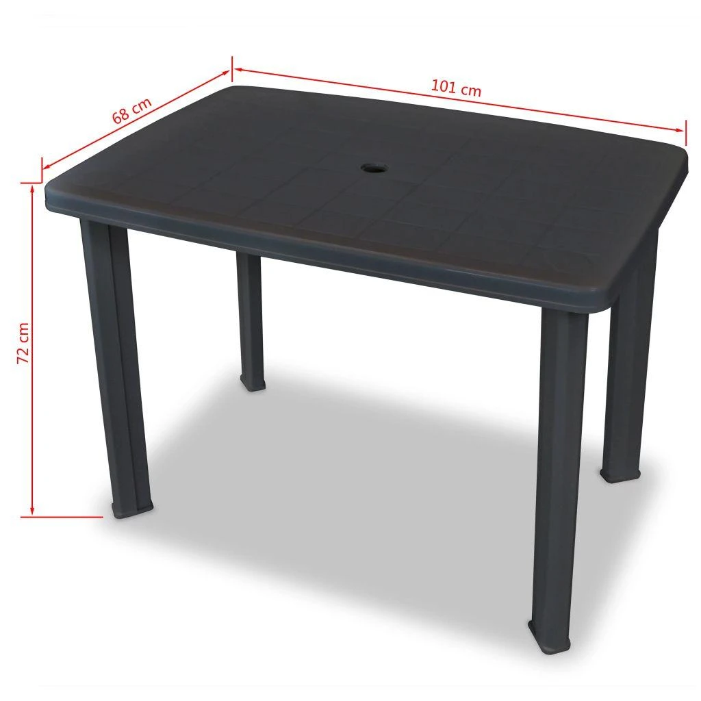 Sodo stalas, antracito sp., 101x68x72cm, plastikas