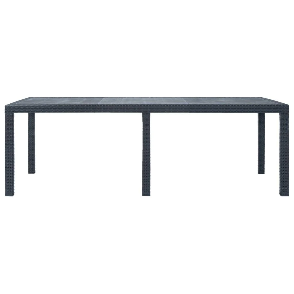 Sodo stalas, antracito sp., 220x90x72 cm, plastikas, rat. imit.