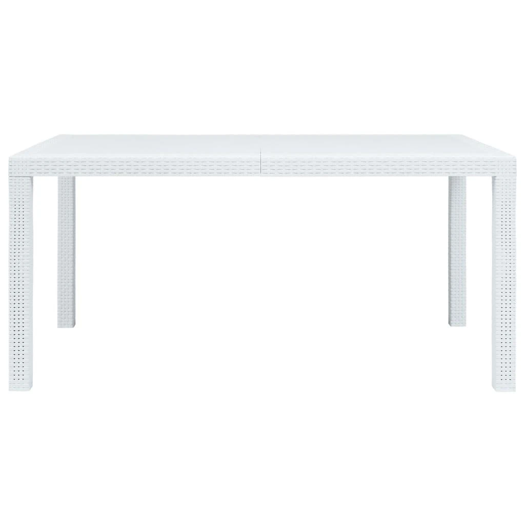 Sodo stalas, baltos sp., 150x90x72 cm, plastikas, rat. imit.