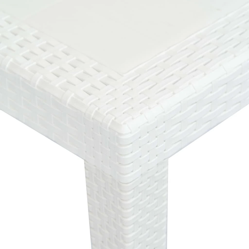 Sodo stalas, baltos sp., 150x90x72 cm, plastikas, rat. imit.