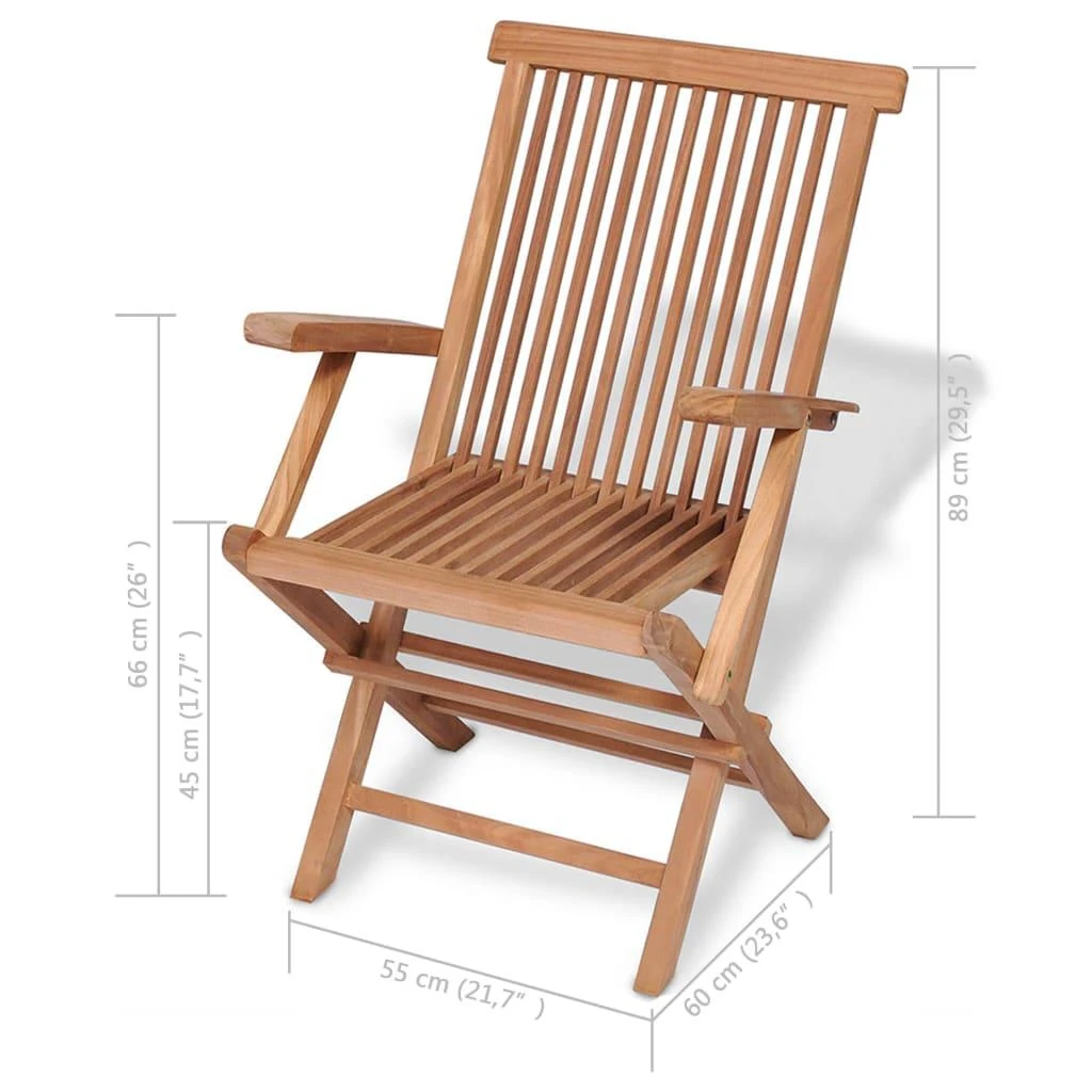 Lauko baldų komplektas Sodo valgomojo baldų komplektas, 5d., tikmedžio medienos mas.