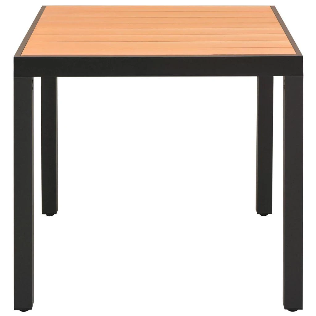 Sodo stalas, rudas, 80x80x74cm, aliuminis ir WPC