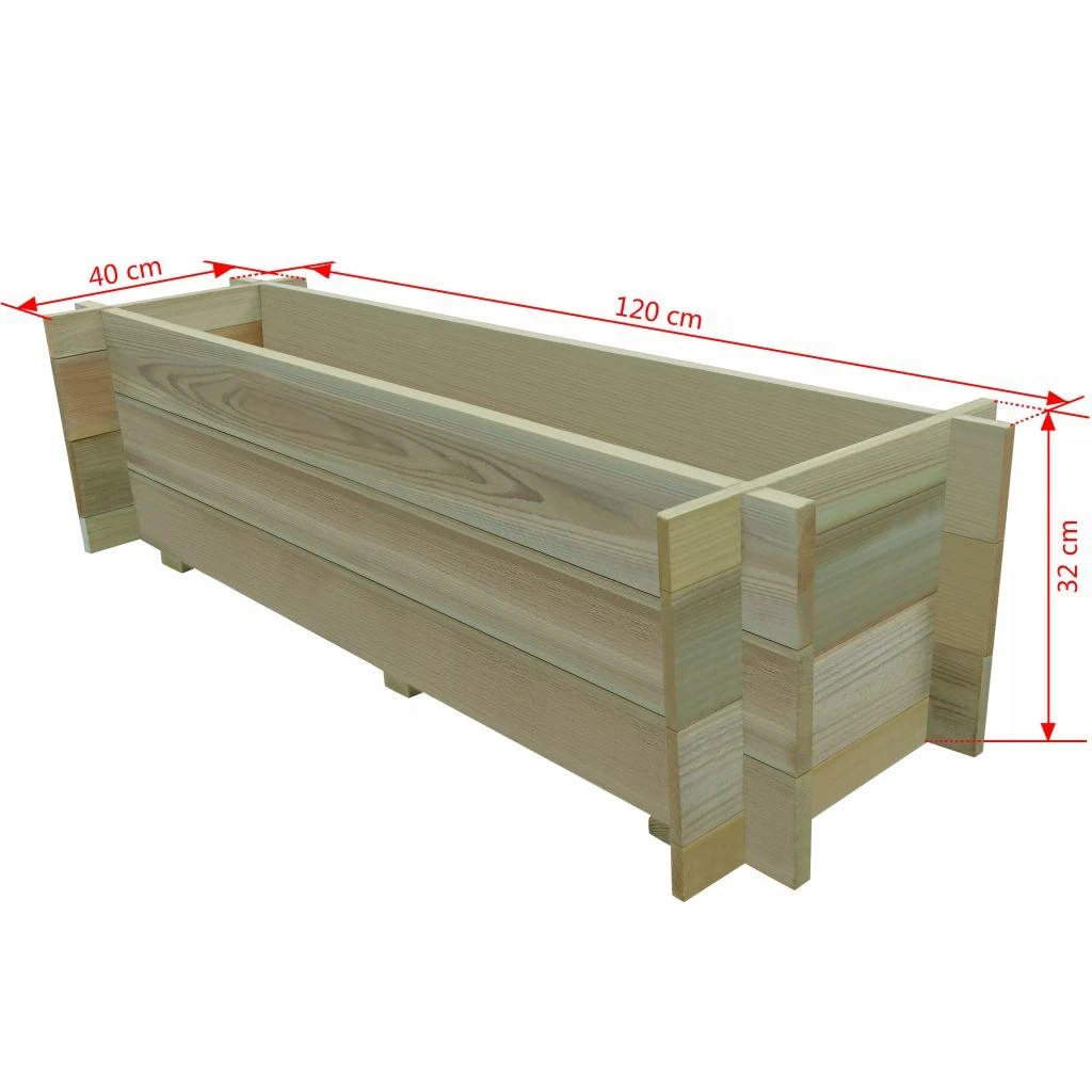 Aukštas lovelis daržovėms, 120cm, impregnuota pušies mediena