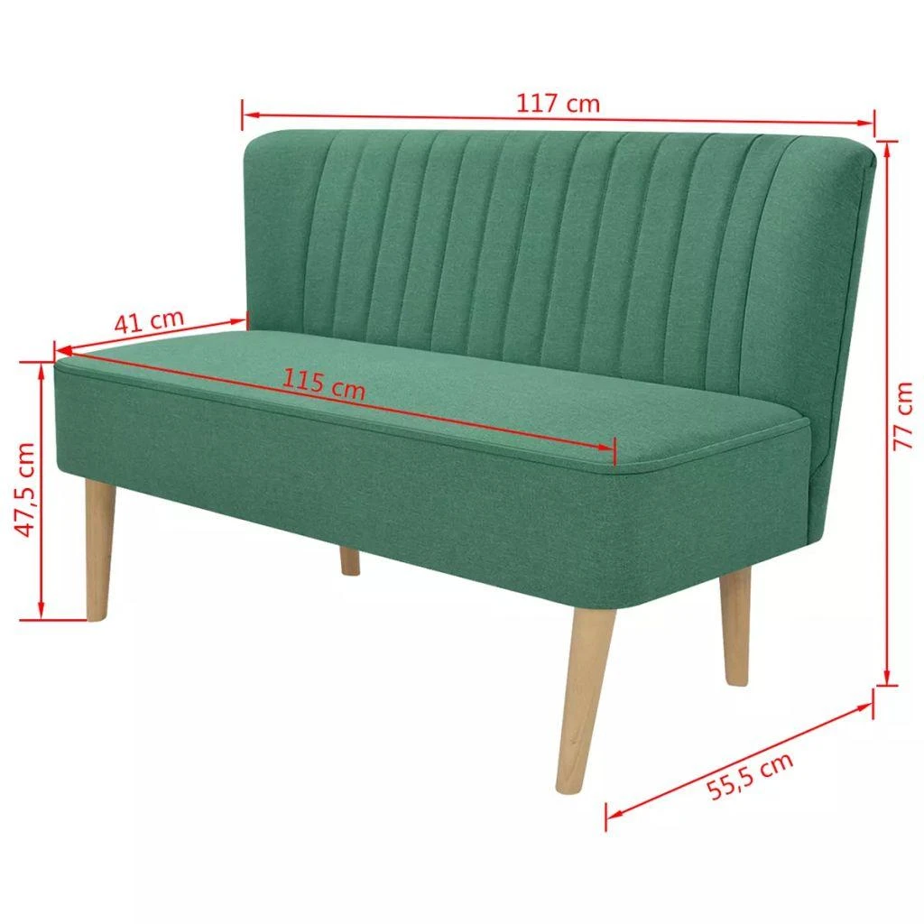 Sofa, audinys, 117x55,5x77cm, žalia