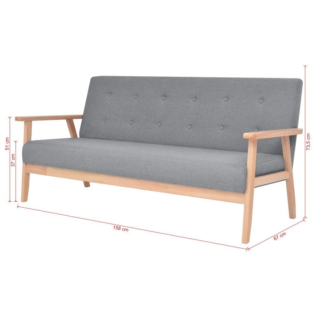 Sofa Sofos komp., 2vnt., audinys, šviesiai pilkas