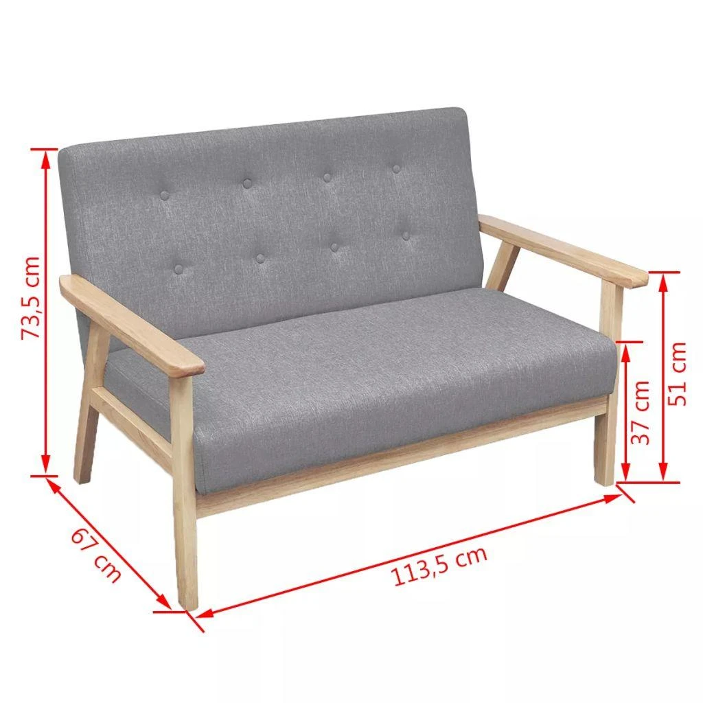 Sofa Sofos komp., 2vnt., audinys, šviesiai pilkas