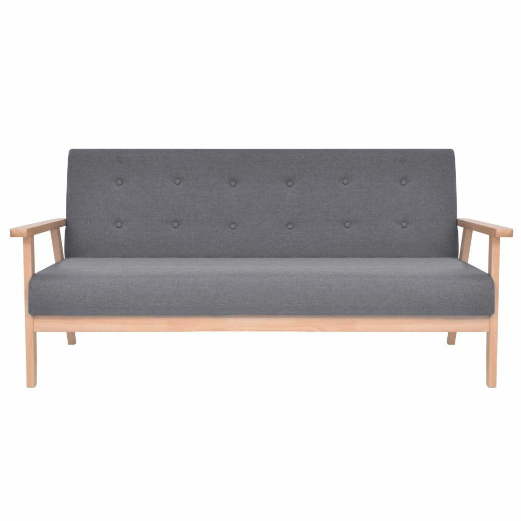 Sofa Sofos komplektas, 2 dalių, audinys, tamsiai pilkas