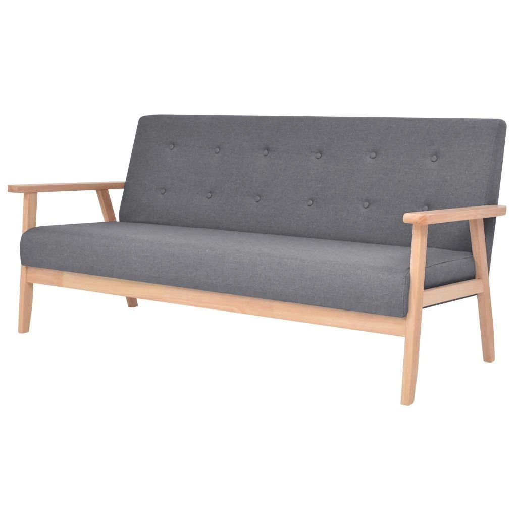 Sofa Sofos komplektas, 2 dalių, audinys, tamsiai pilkas
