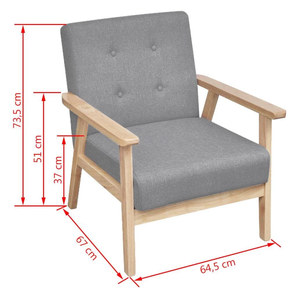 Sofa Sofos komplektas, 2 vnt., audinys, šviesiai pilkas