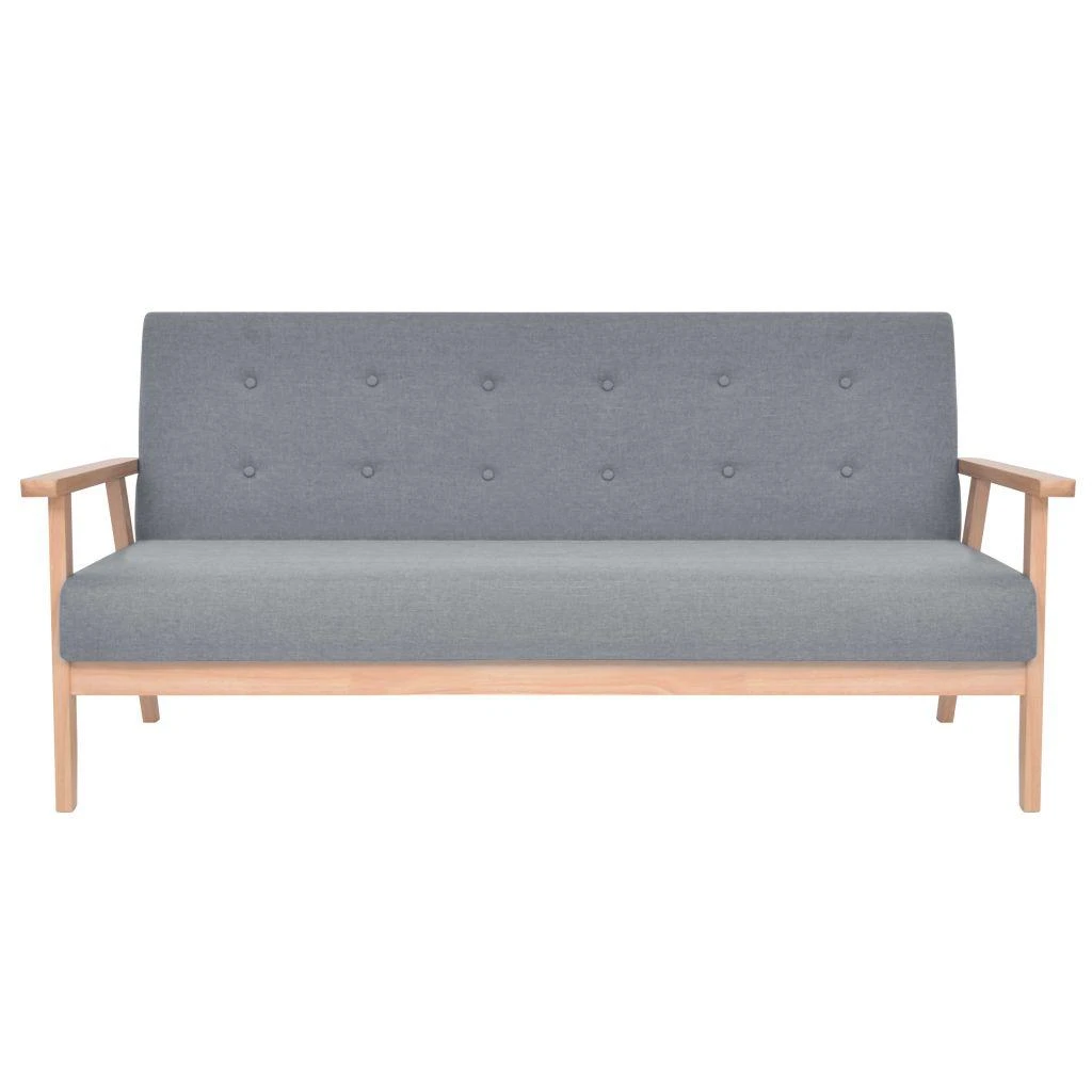Sofa Sofos komplektas, 2 vnt., audinys, šviesiai pilkas