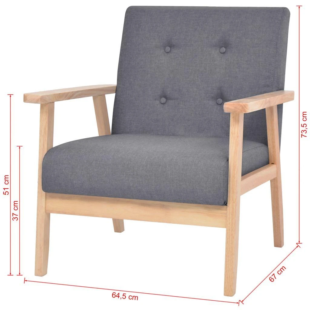 Sofa Sofos komplektas, 2d., audinys, tamsiai pilkas
