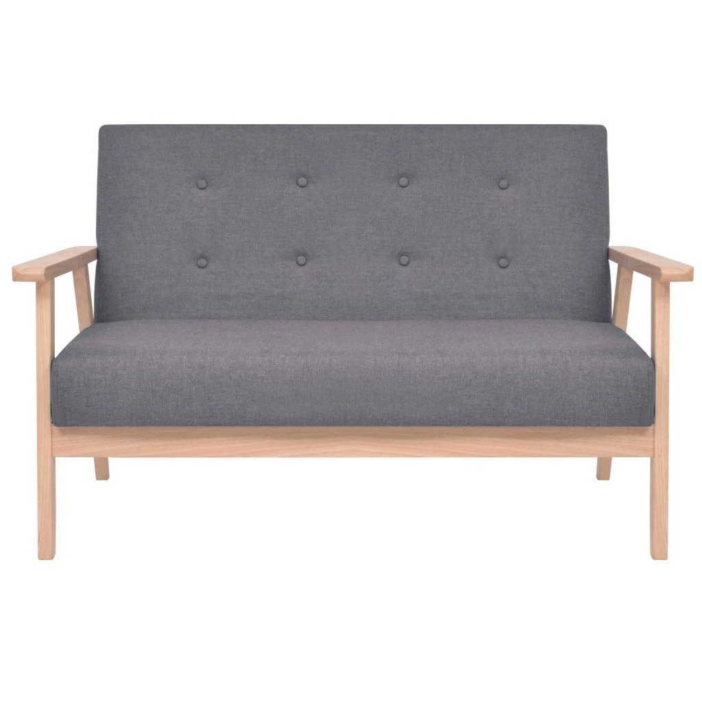 Sofa Sofos komplektas, 2d., audinys, tamsiai pilkas
