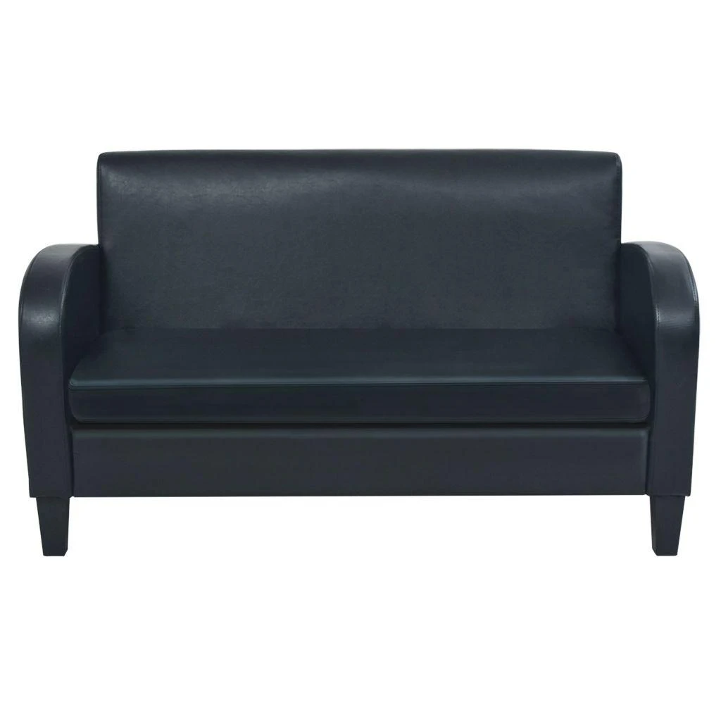 Sofa Sofos komplektas, 2d., dirbtinė oda, juoda