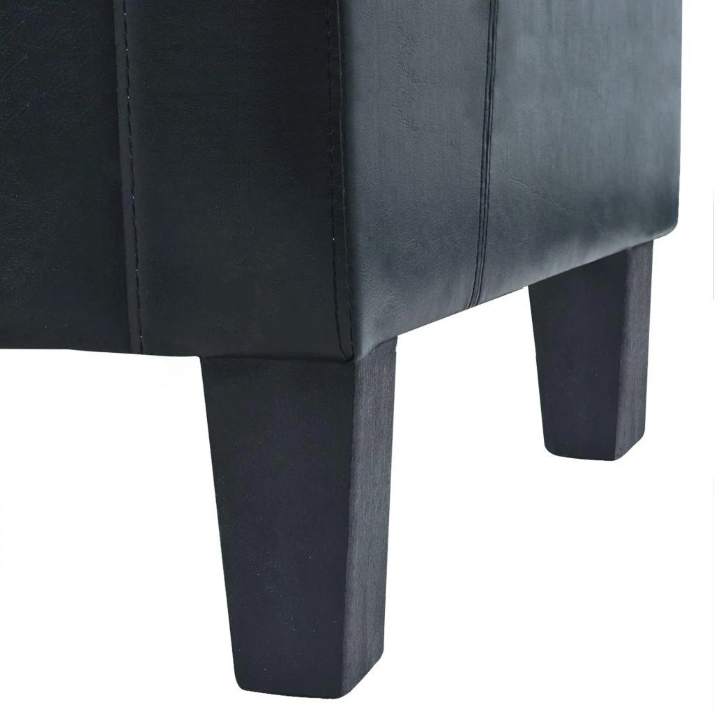 Sofa Sofos komplektas, 2d., dirbtinė oda, juoda