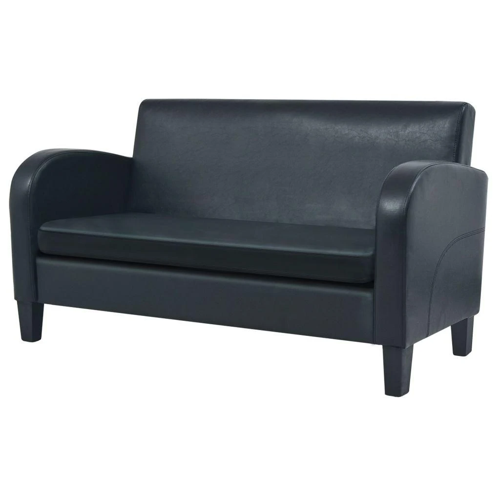 Sofa Sofos komplektas, 2d., dirbtinė oda, juoda
