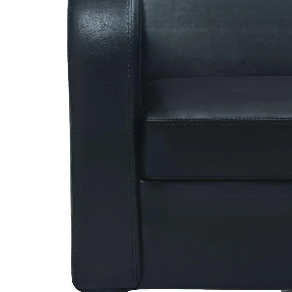 Sofa Sofos komplektas, 2d., dirbtinė oda, juoda