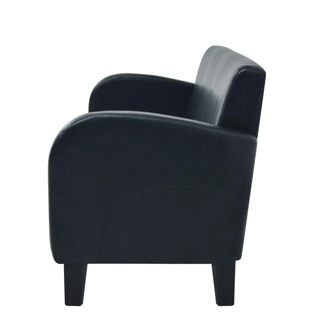 Sofa Sofos komplektas, 2d., dirbtinė oda, juoda