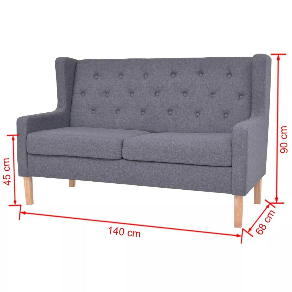 Sofa Sofos komplektas, 2vnt., audinys, pilkas