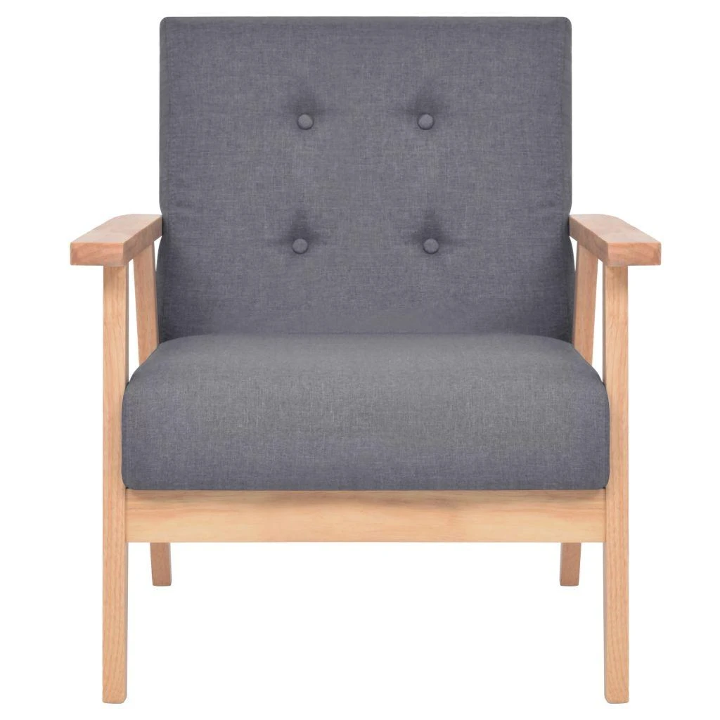 Sofa Sofos komplektas, 3 dalių, audinys, tamsiai pilkas