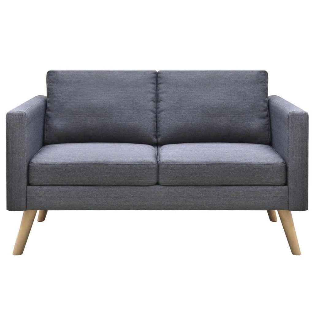 Sofa Sofų komplektas, 2-vietė ir 3-vietė, audinys, tamsiai pilkas