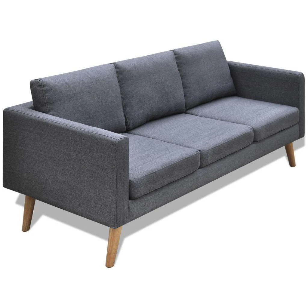 Sofa Sofų komplektas, 2-vietė ir 3-vietė, audinys, tamsiai pilkas