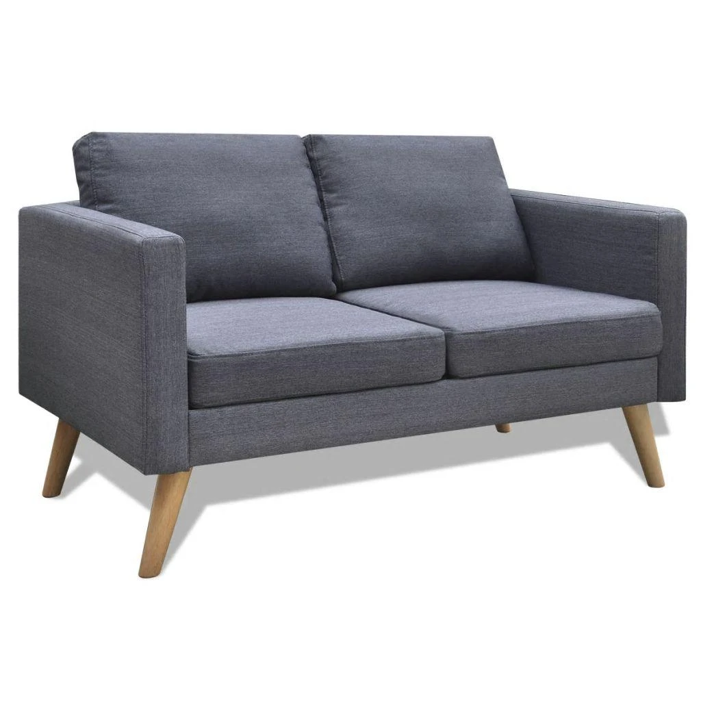 Sofa Sofų komplektas, 2-vietė ir 3-vietė, audinys, tamsiai pilkas