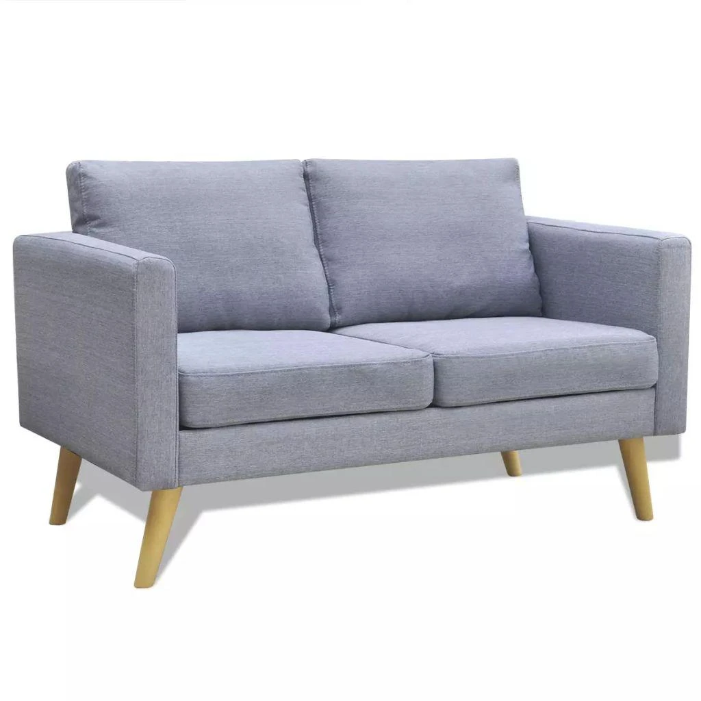 Sofa Sofų komplektas, 2-vietė ir 3-vietė, audinys, šviesiai pilkas