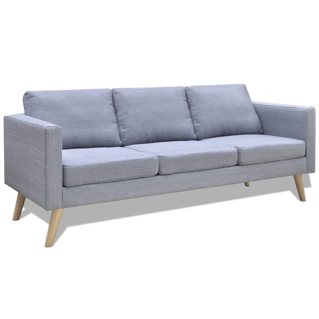 Sofa Sofų komplektas, 2-vietė ir 3-vietė, audinys, šviesiai pilkas