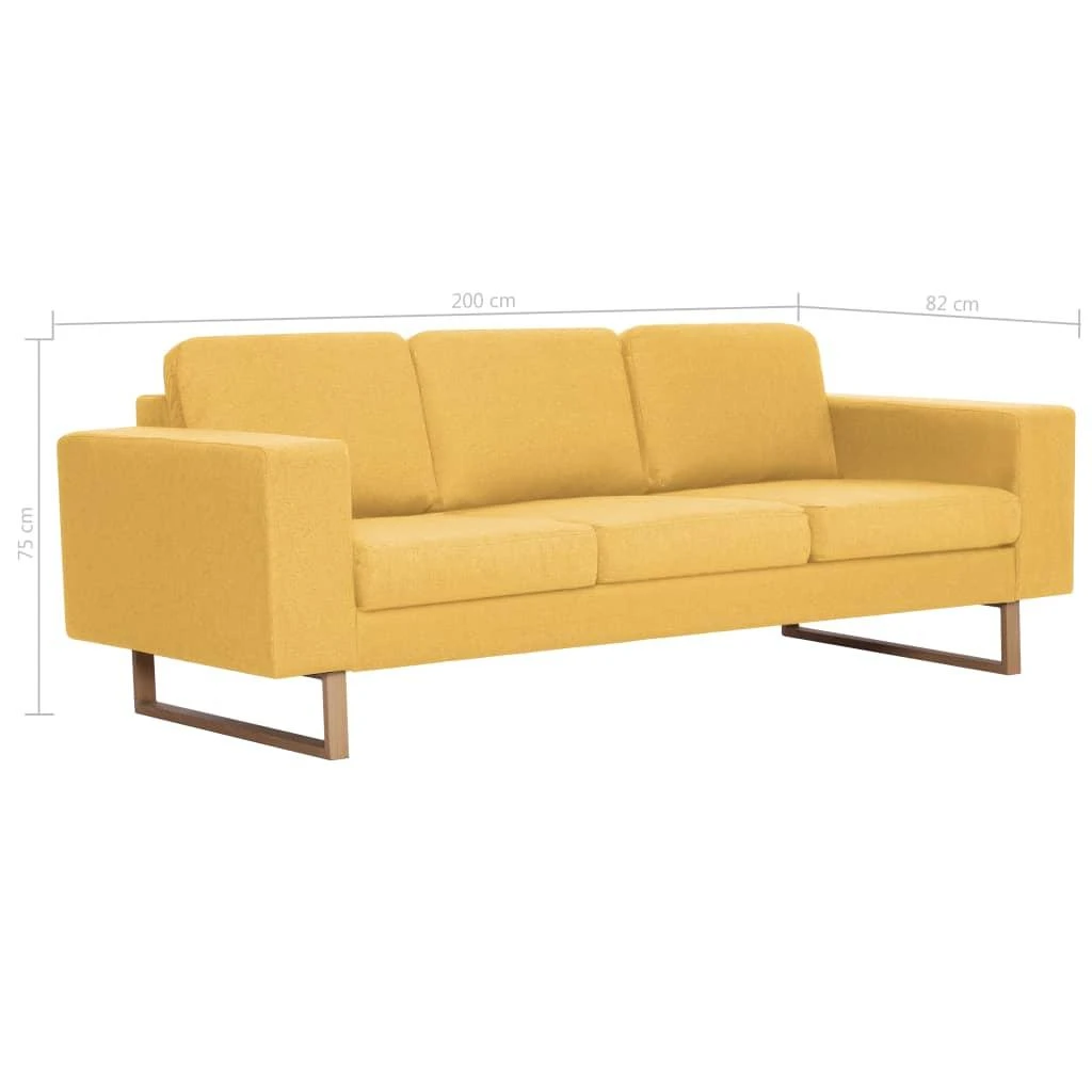 Sofa Sofų komplektas, 2d., geltonas, audinys