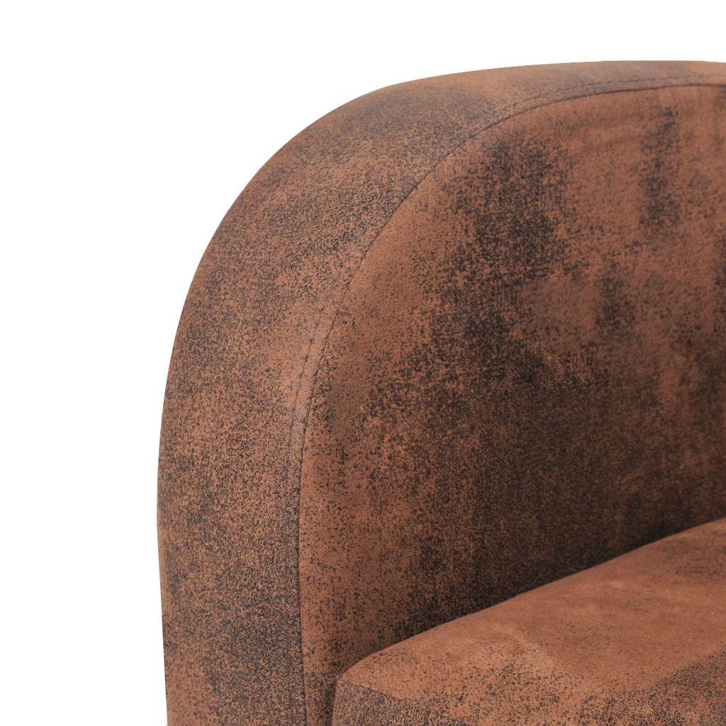 Sofa Sofų komplektas, 2vnt., dirbtinės zomšos odos, rudas