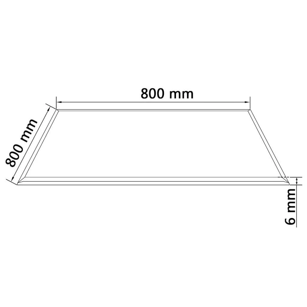 Stalviršis, grūdintas stiklas, kvadrato forma, 800x800 mm